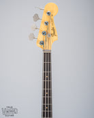 Front of 1962 Fender Jazz Bass custom color black custom color guitar neck and headstock tuners