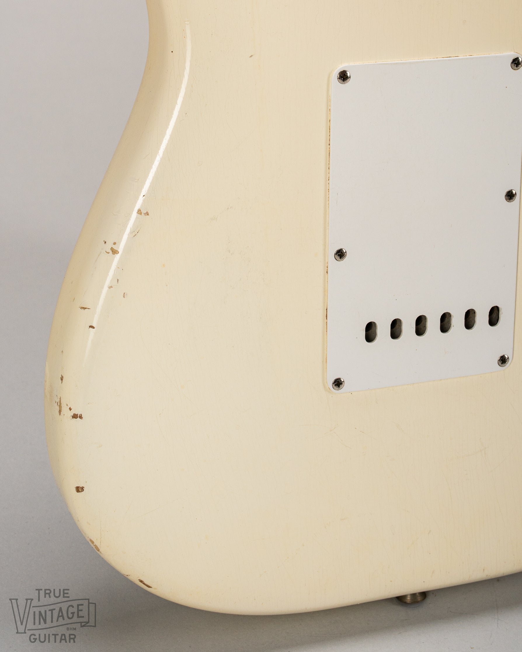 Small nicks and dings on the original Olympic White finish