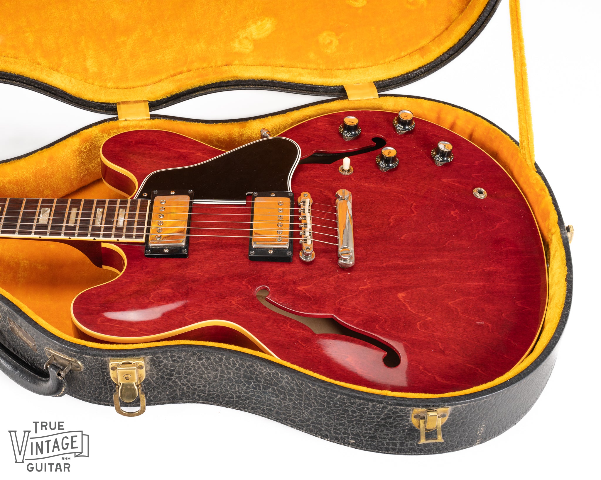 Front of 1963 Gibson ES-335 Cherry in Original Case