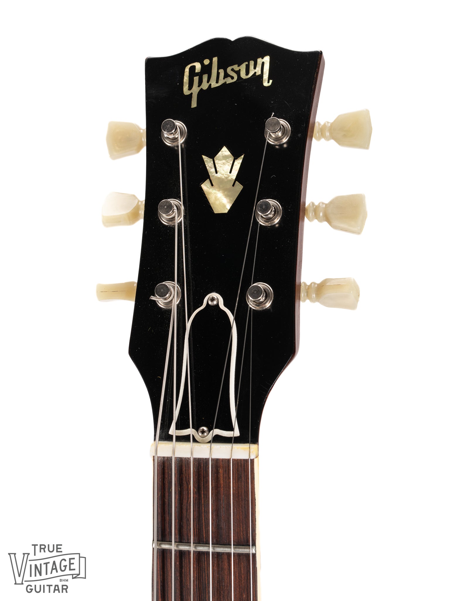 Front of 1963 Gibson ES-335 Cherry Headstock