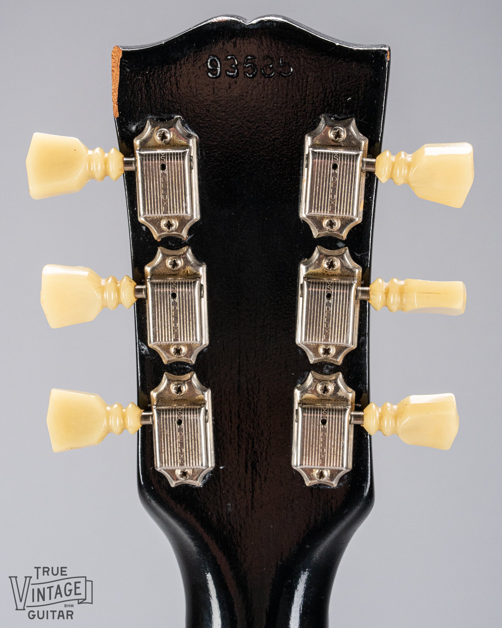 front of Gibson 1963 ES-335 Cherry red guitar serial number