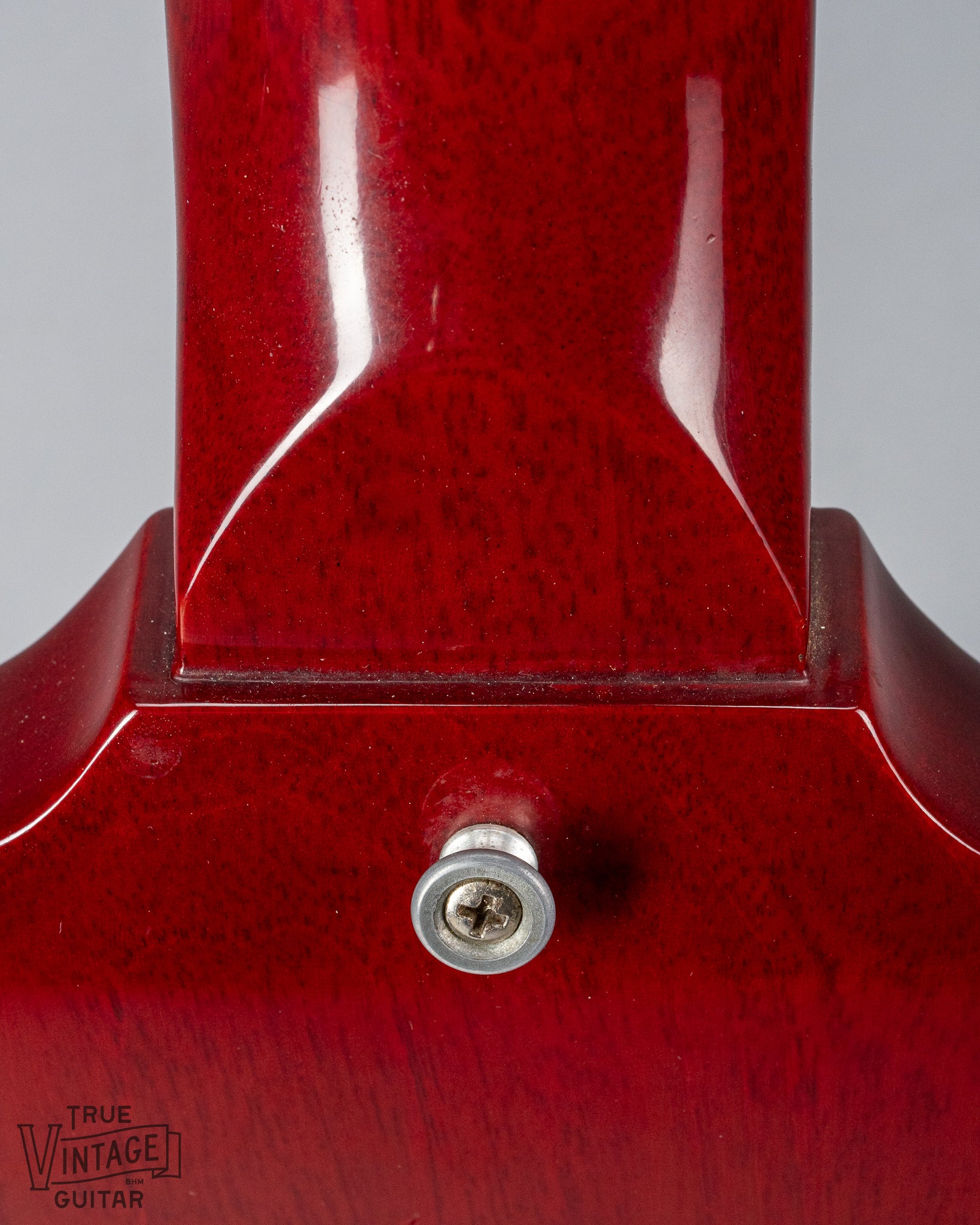 Gibson Les Paul Junior Cherry red guitar neck heel joint