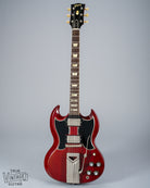 Full 1963 Gibson Les Paul Standard guitar with Cherry Red SG body and two pickguards