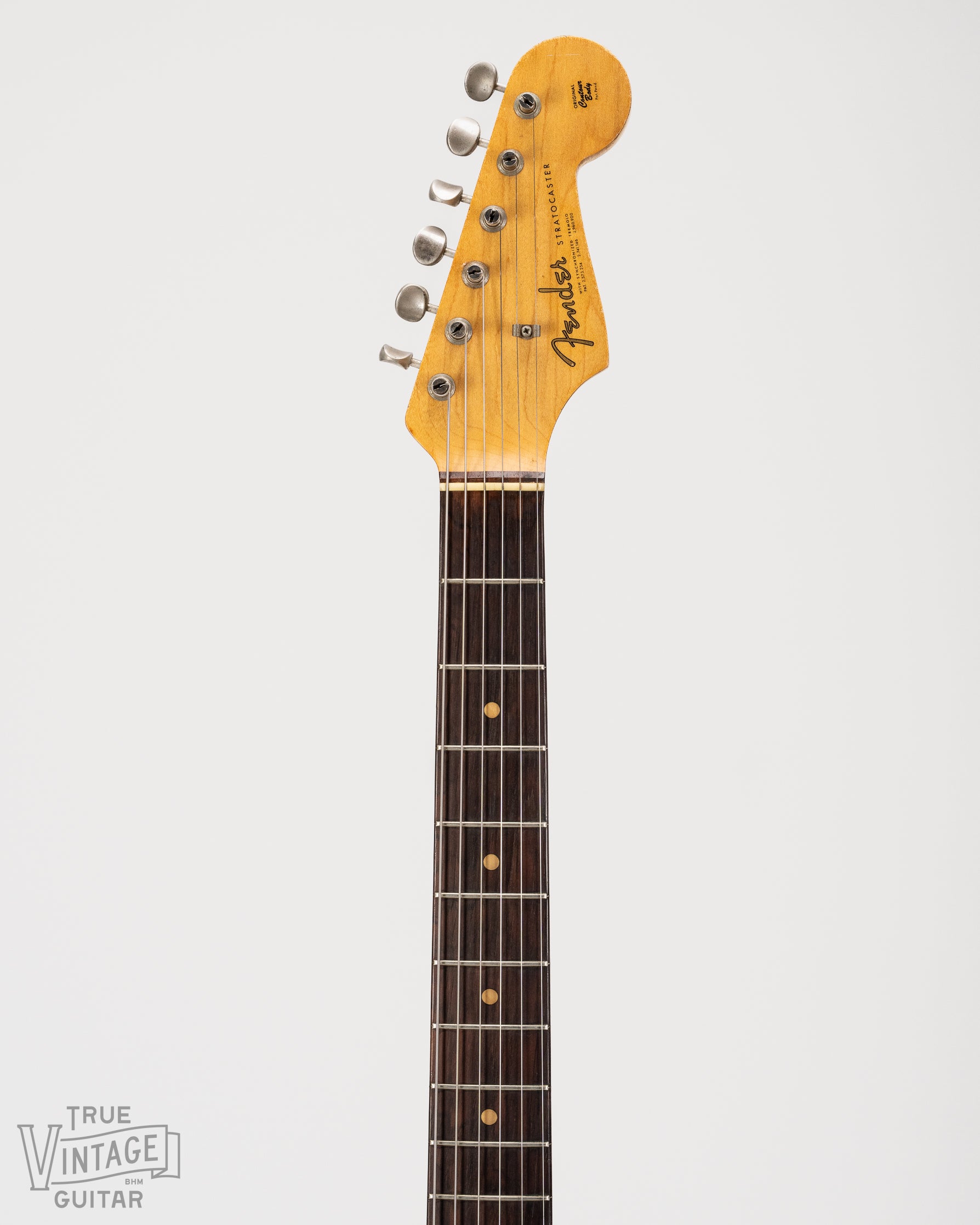 Neck of 1963 Fender Stratocaster Lake Placid Blue
