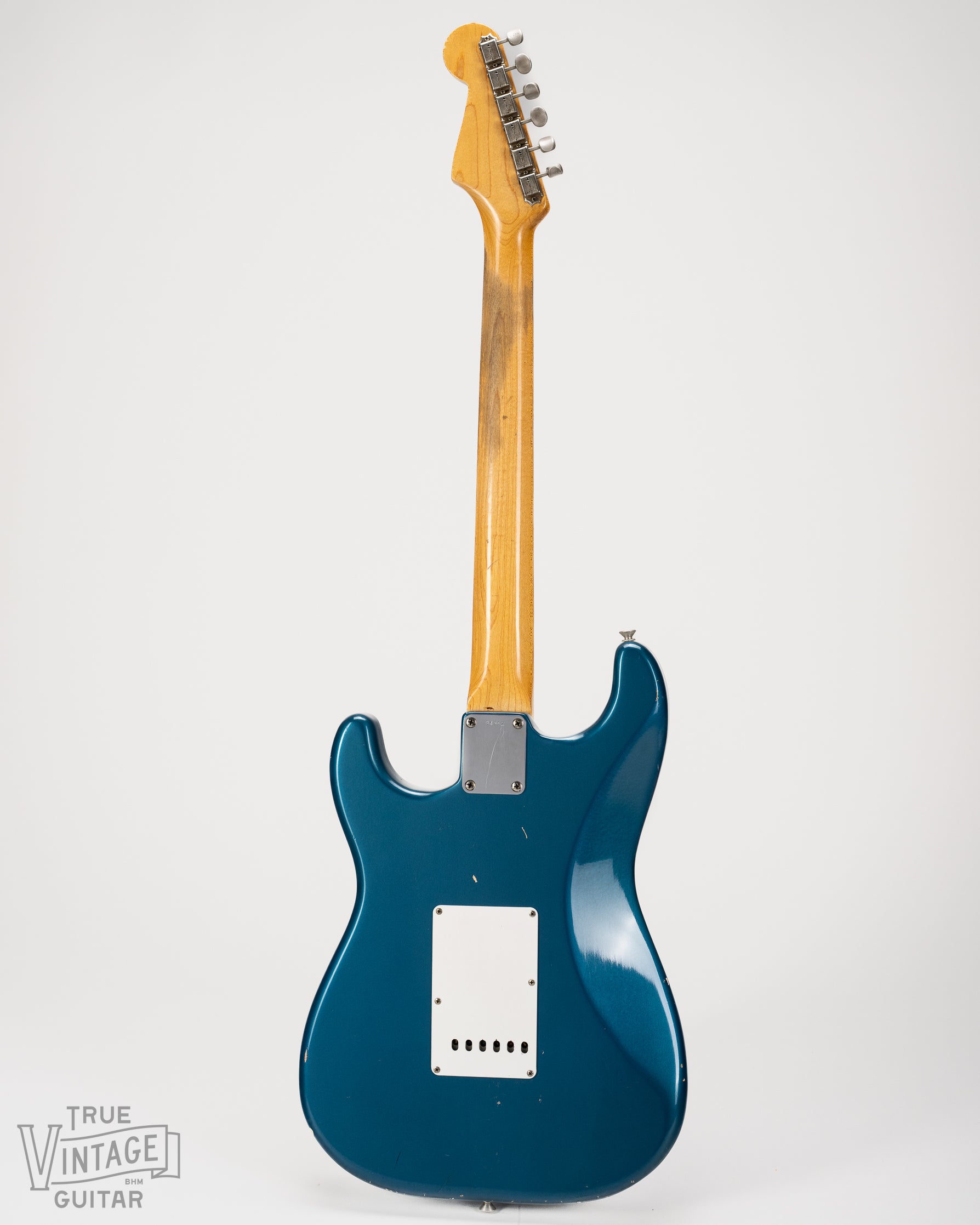 Back of 1963 Fender Stratocaster Lake Placid Blue