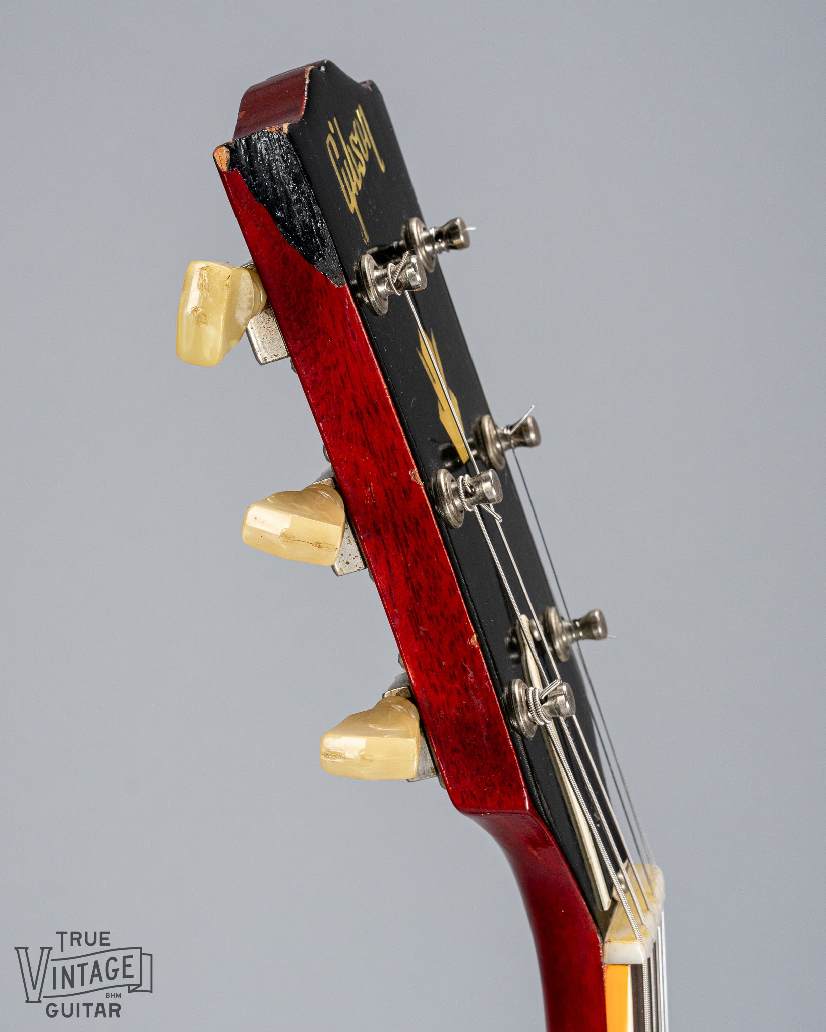 Side of headstock of 1963 Gibson Les Paul Standard SG