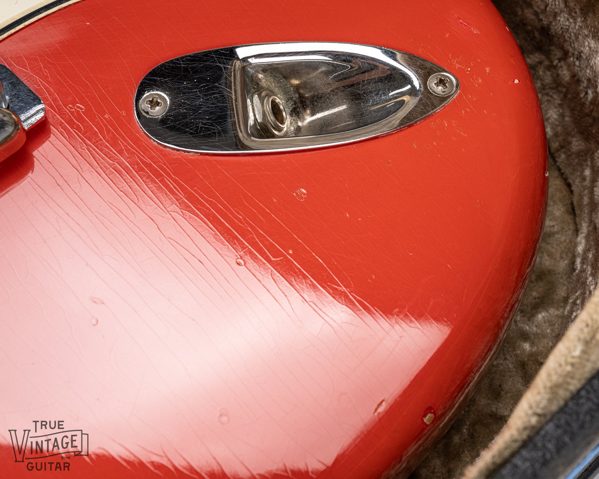 1965 Fender Stratocaster Fiesta Red custom color guitar checking