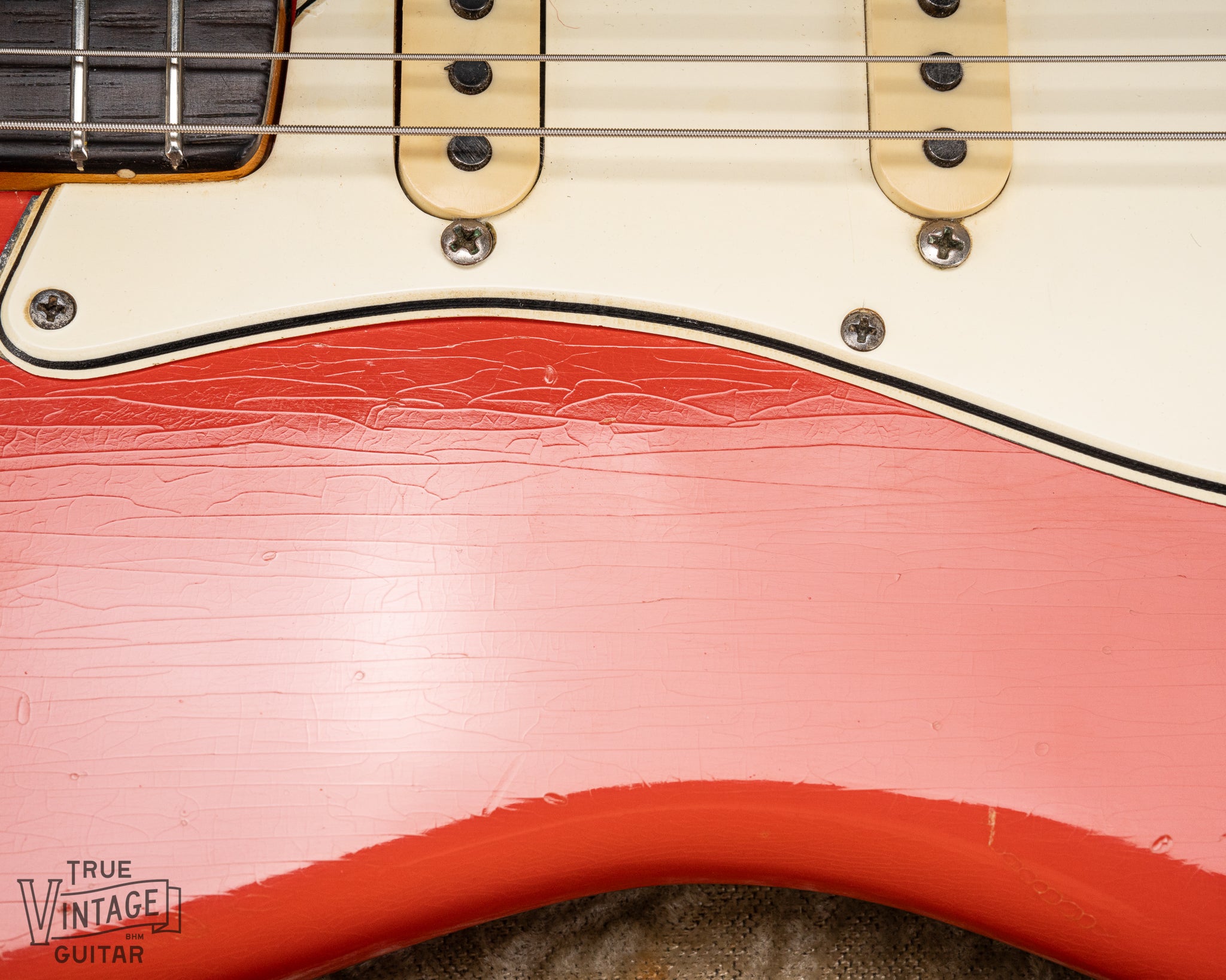 1965 Fender Stratocaster Fiesta Red custom color guitar checking