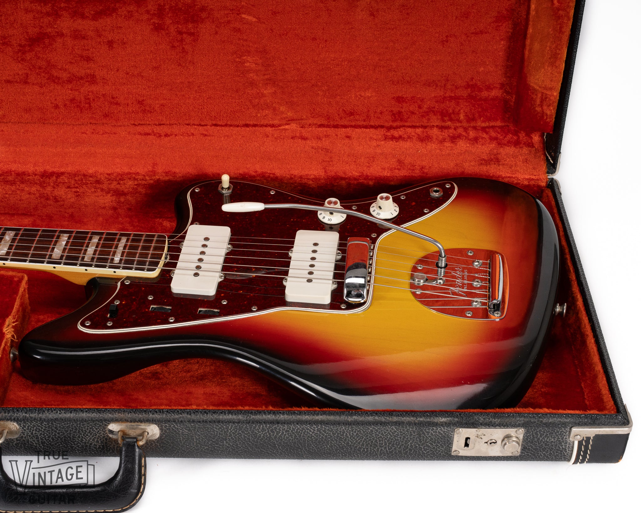 Front of 1967 Fender Jazzmaster Sunburst in Original Case