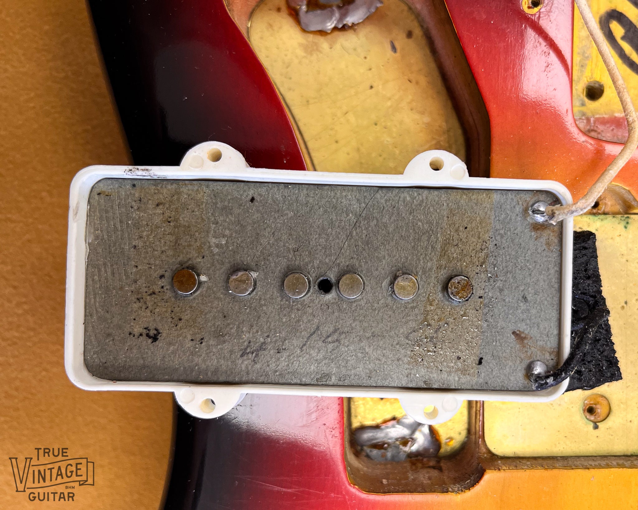 1967 Fender Jazzmaster Sunburst Back of Pickups