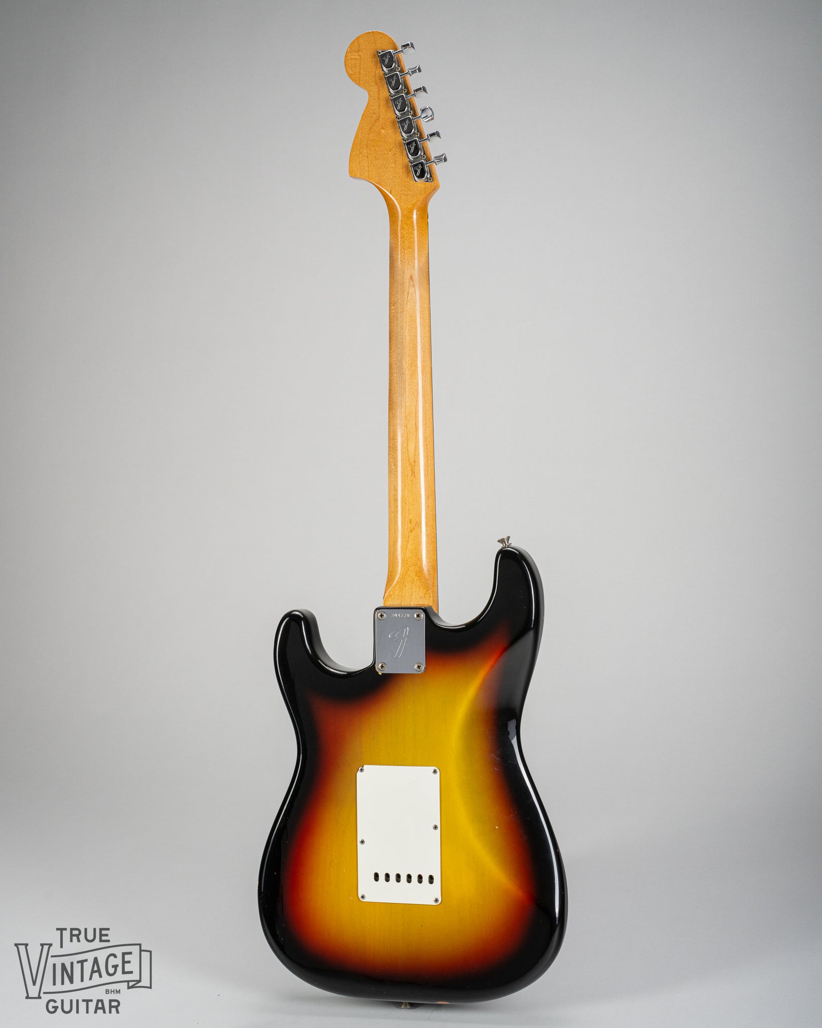 1967 fender Stratocaster Sunburst guitar tortoise shell back of body neck and headstock