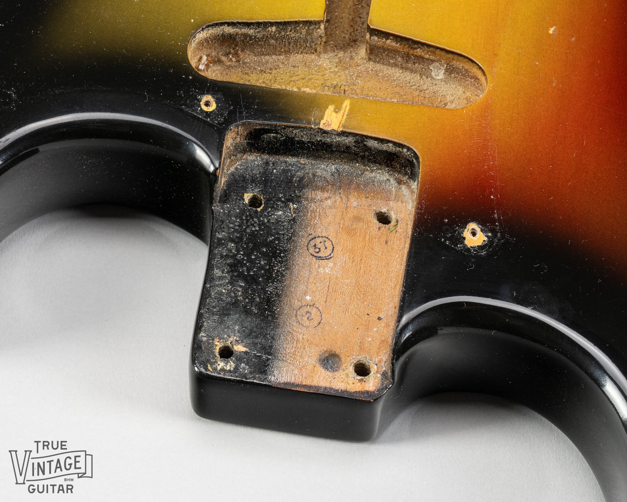 1967 fender Stratocaster Sunburst guitar body neck pocket