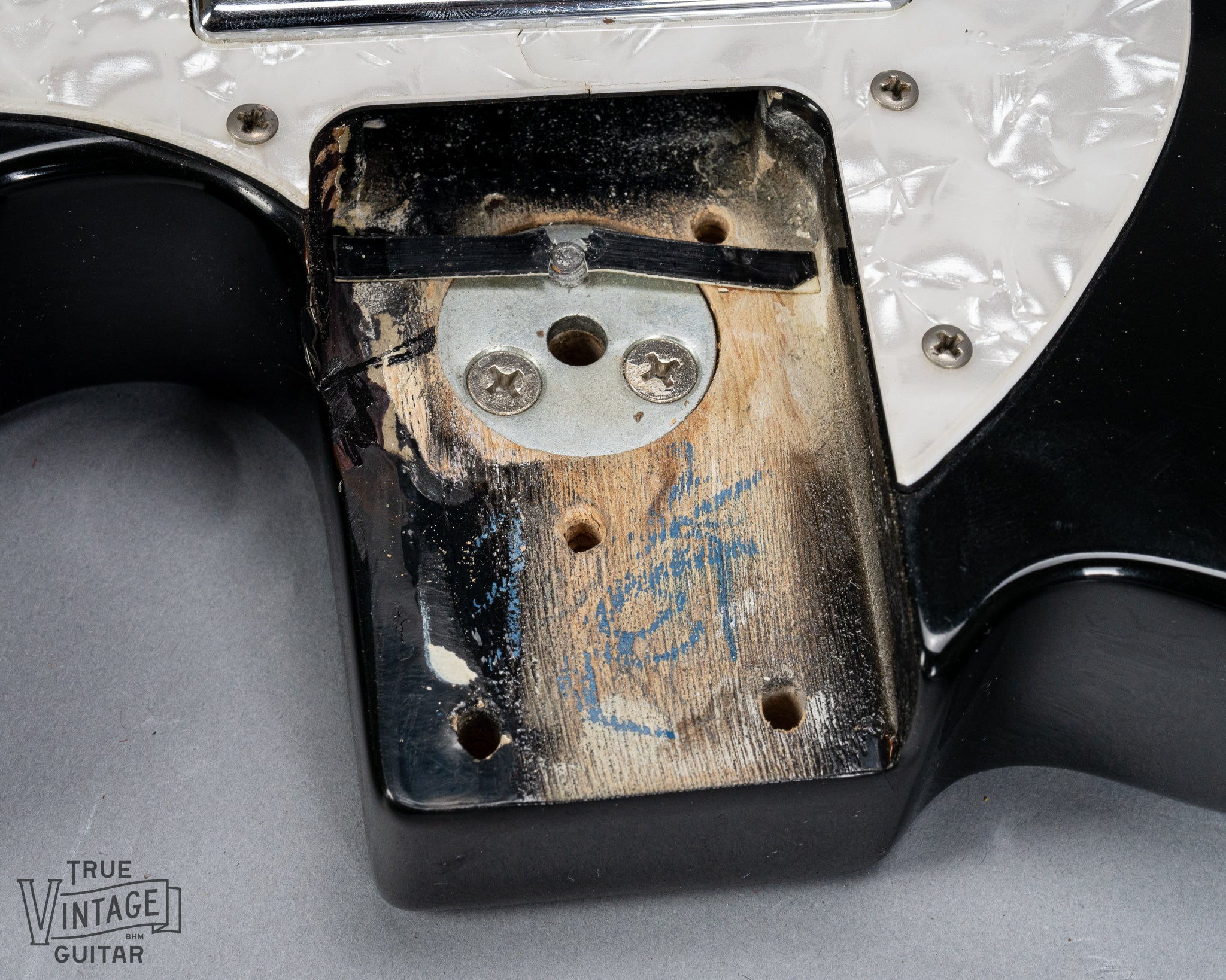 1978 Fender Telecaster Thinline Black guitar neck pocket