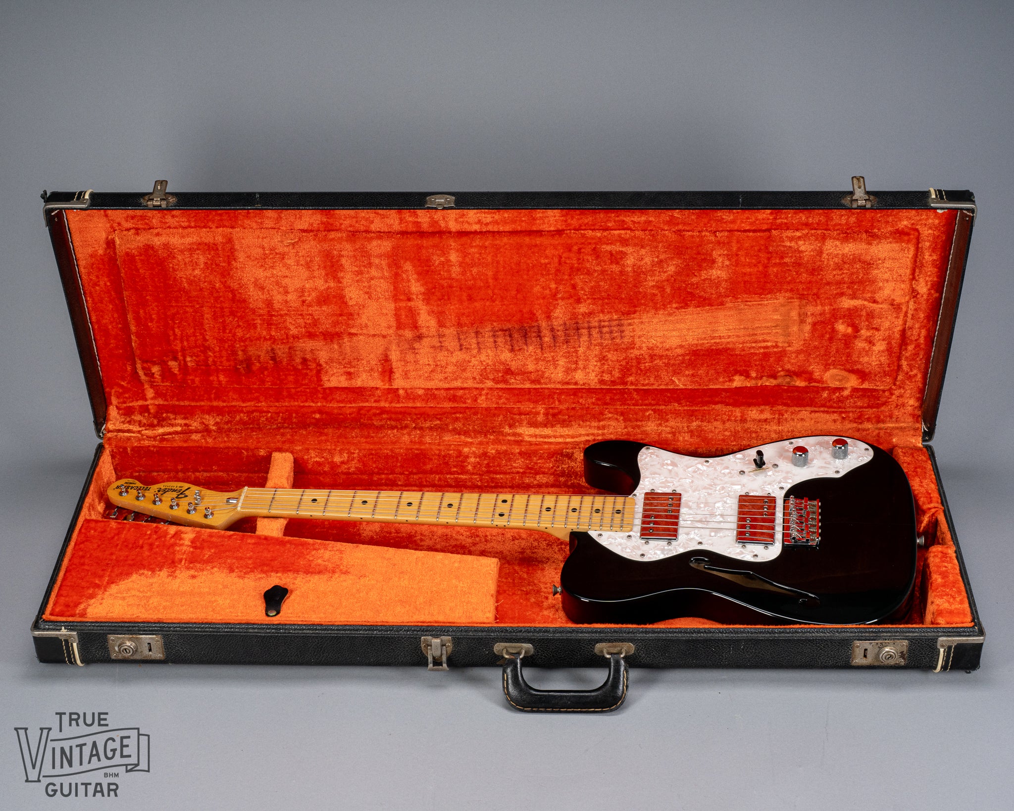 1978 Fender Telecaster Thinline Black guitar semi hollow in original case 