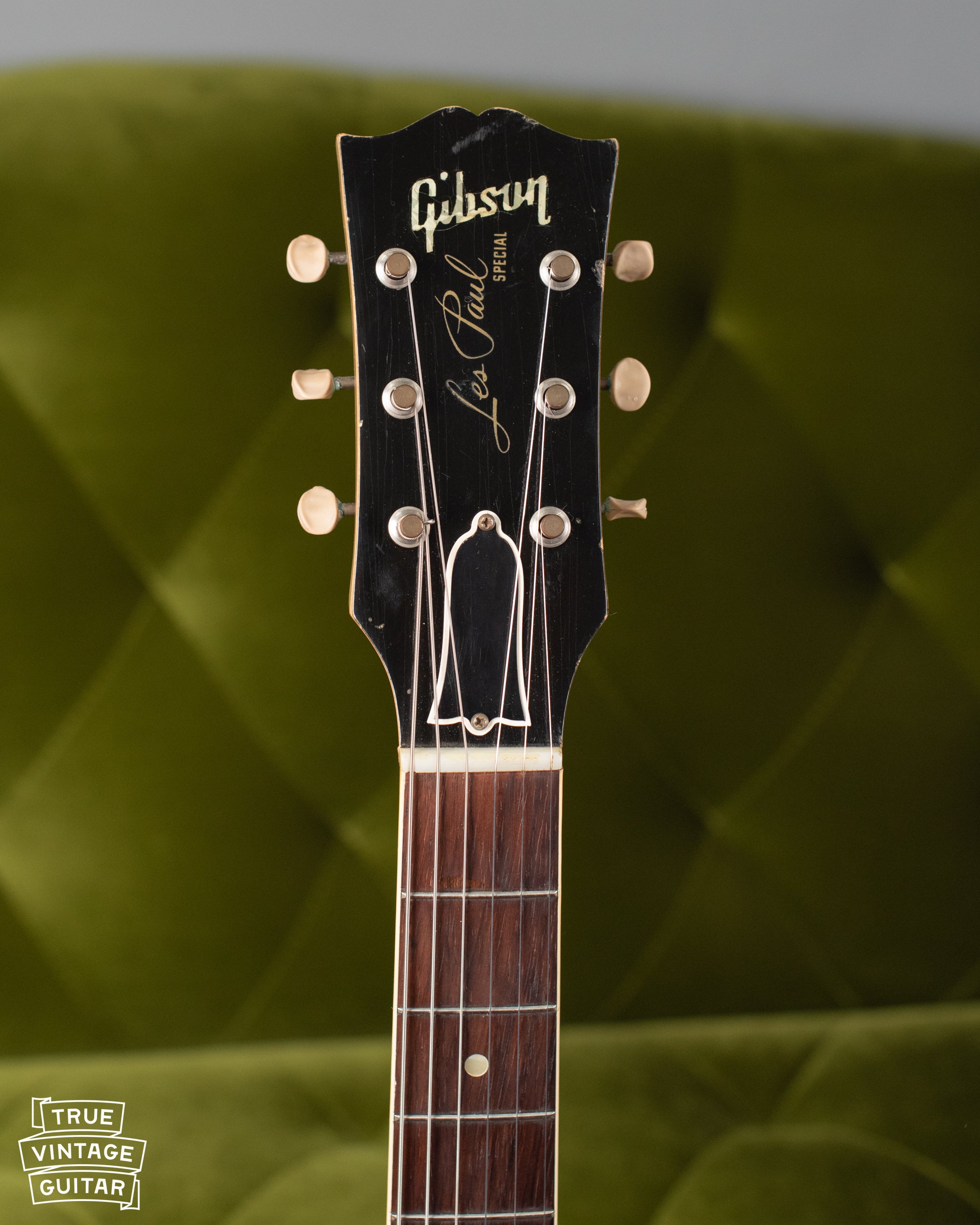 Gibson Headstock, pearl inlay, 1950s guitar