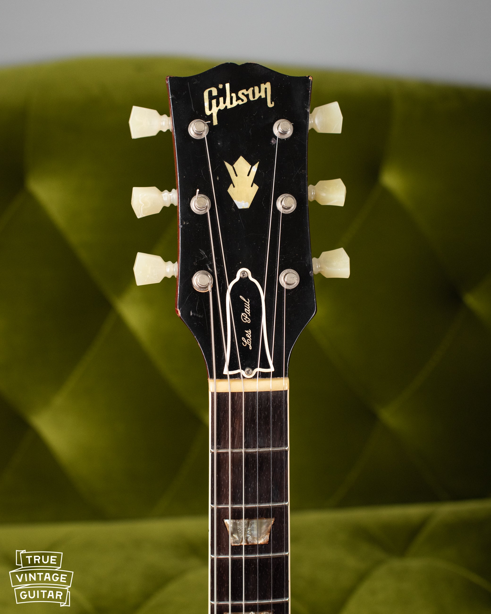 1961 Gibson Les Paul Standard headstock, truss rod cover