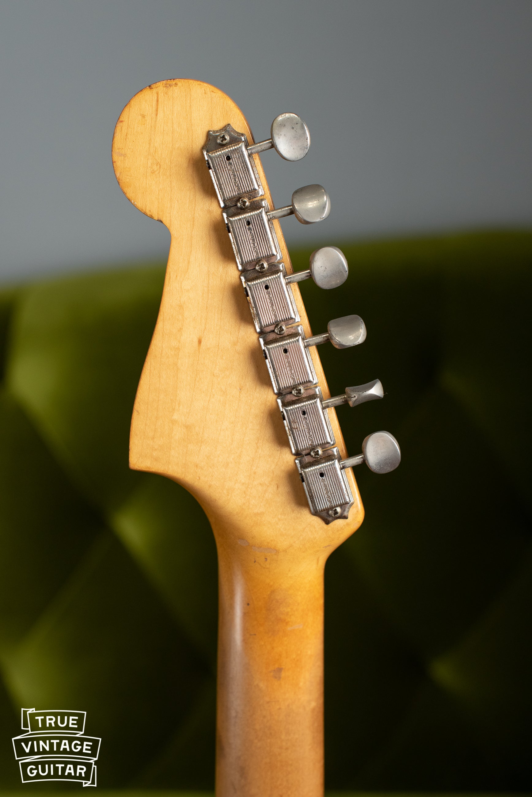 Single line Kluson tuners, Vintage 1963 Fender Jazzmaster electric guitar