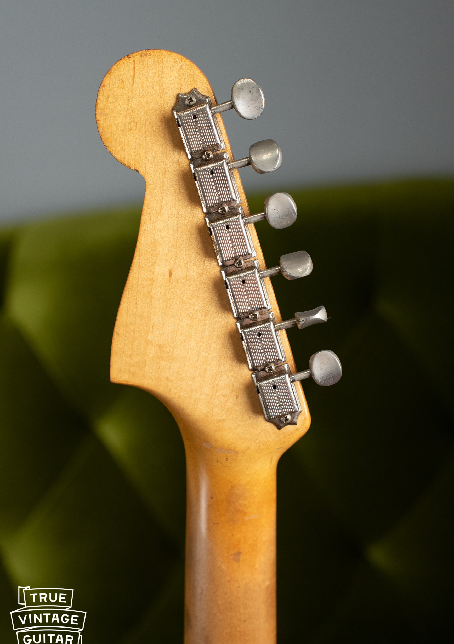 Single line Kluson tuners, Vintage 1963 Fender Jazzmaster electric guitar