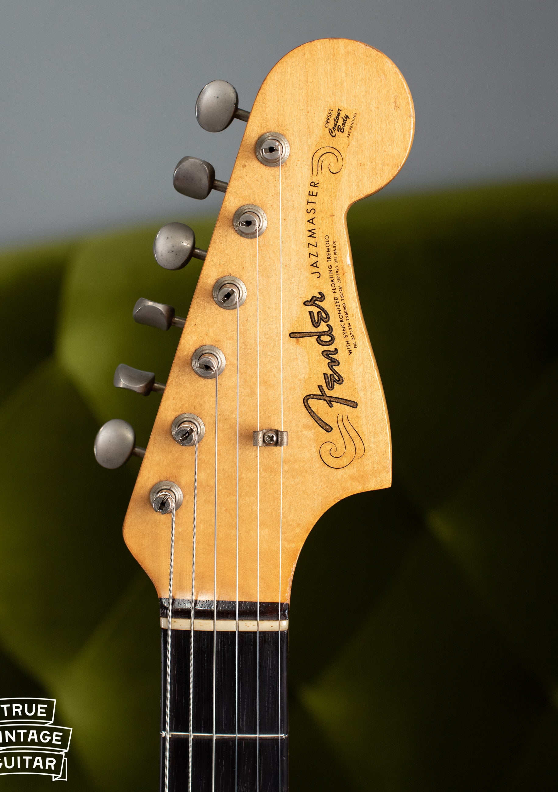 Headstock Vintage 1963 Fender Jazzmaster electric guitar