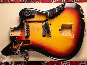 Body cavity dates, Vintage 1963 Fender Jaguar Sunburst guitar