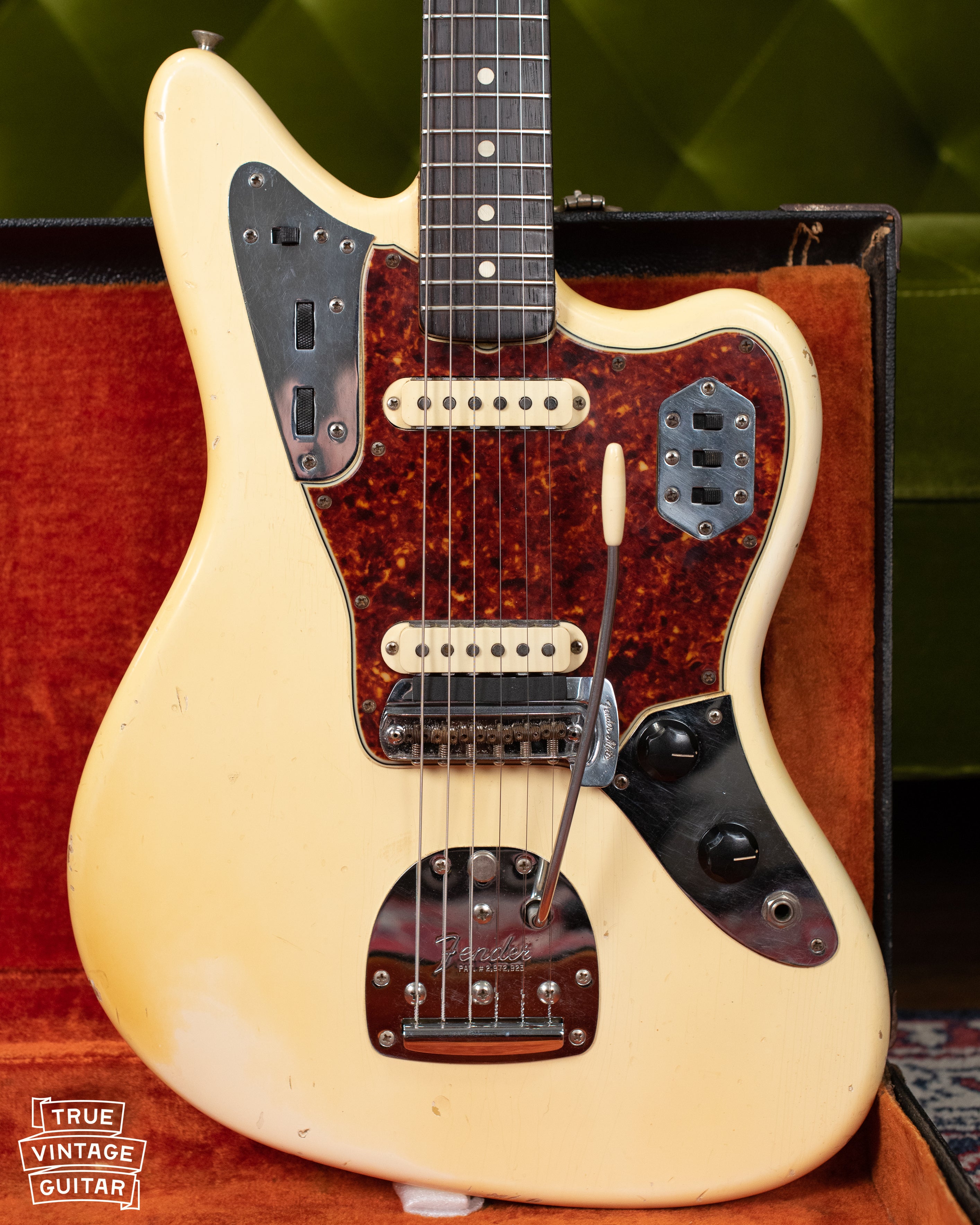 1965 Fender Jaguar Olympic White vintage guitar