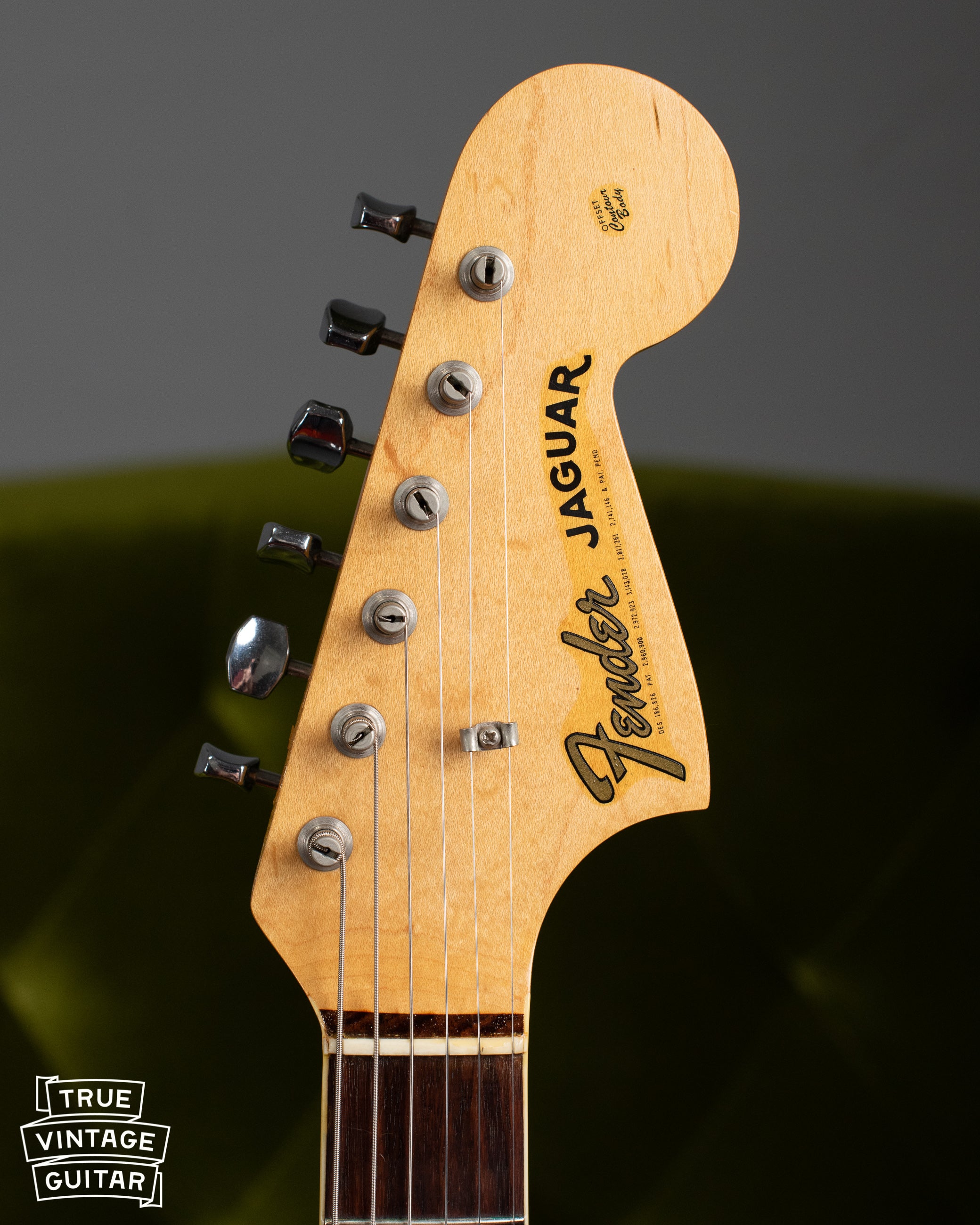 vintage 1966 Fender Jaguar headstock