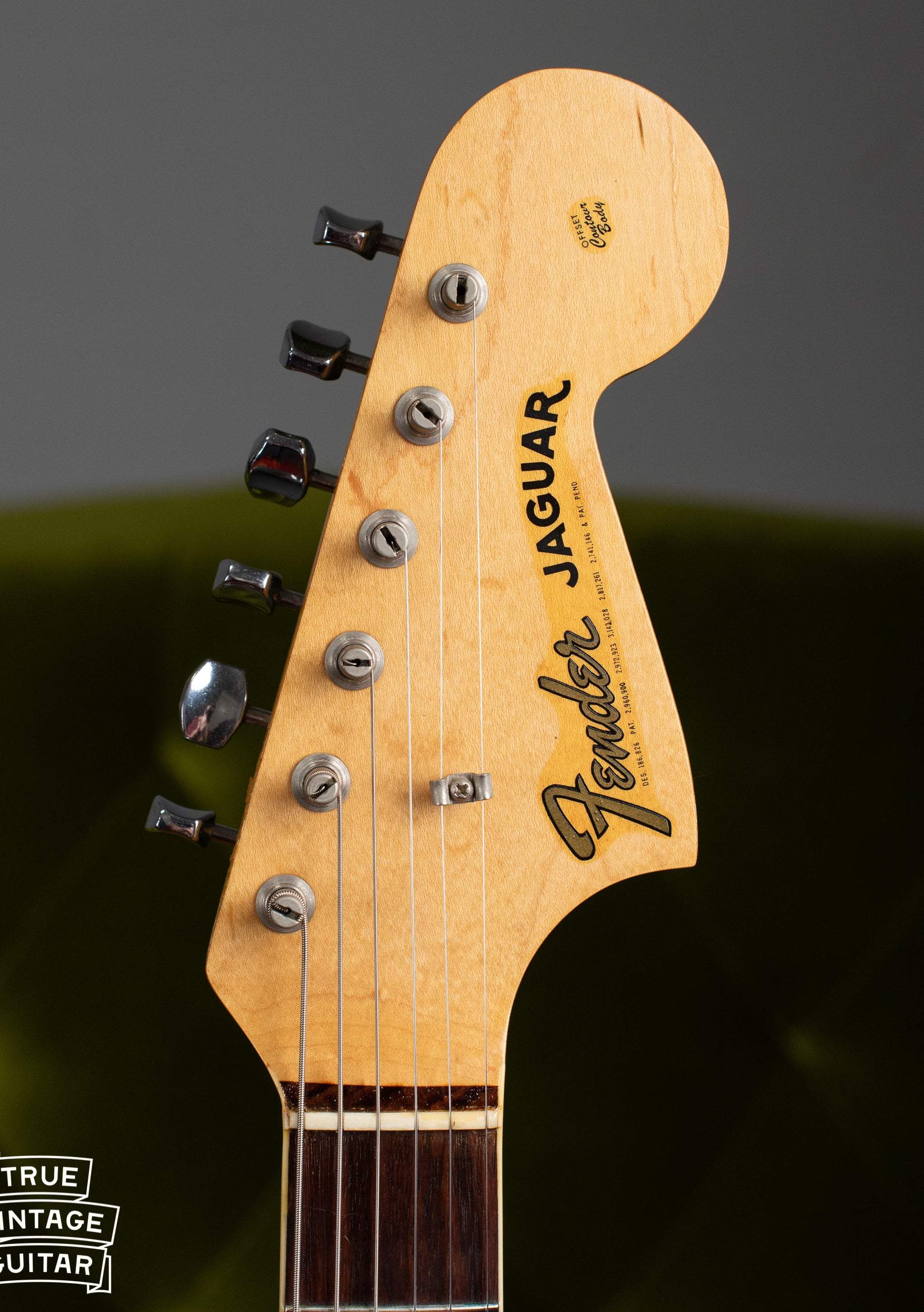 vintage 1966 Fender Jaguar headstock