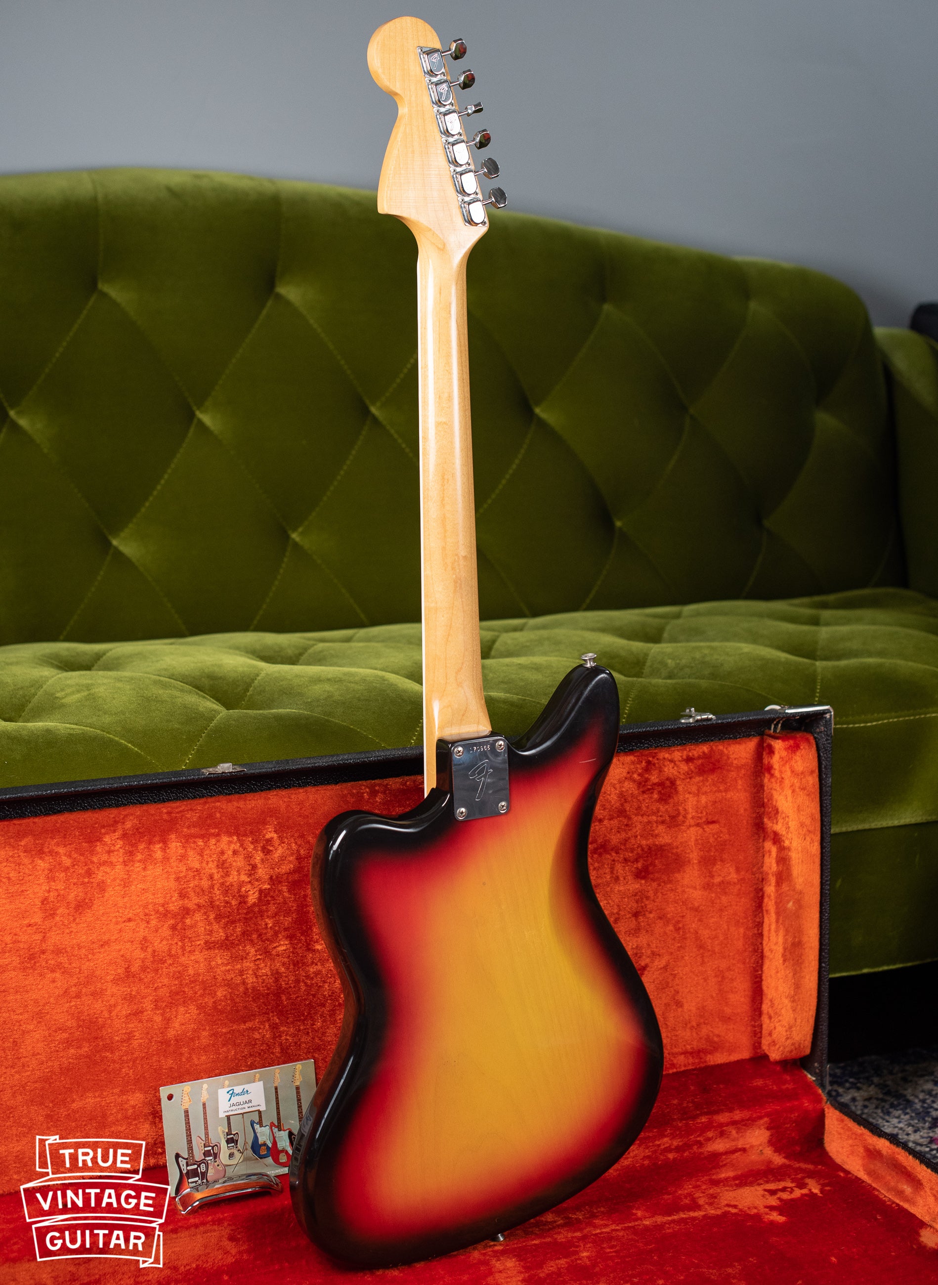 back of body, Vintage 1966 Fender Jaguar Sunburst