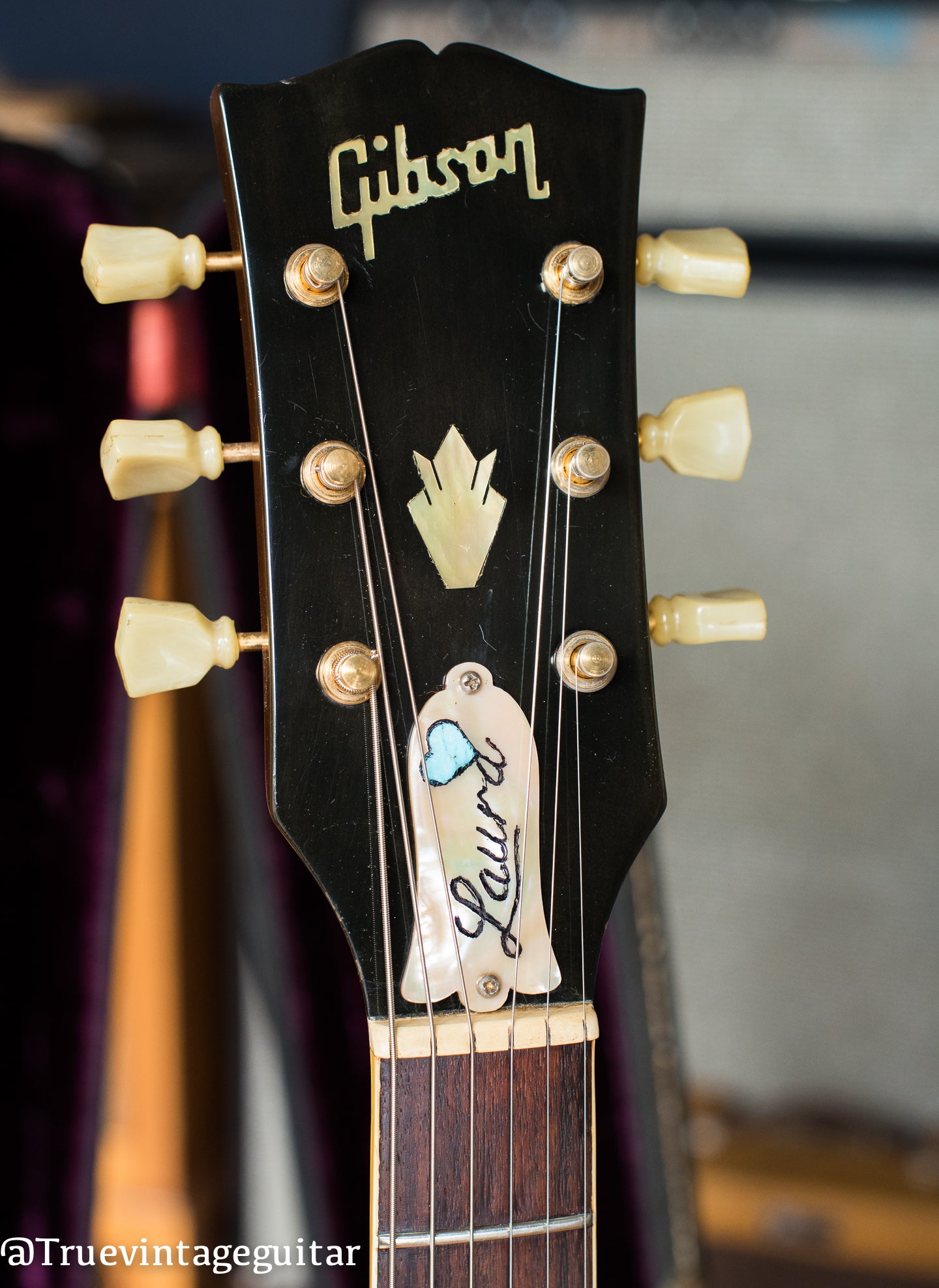 Headstock, Vintage 1972 Gibson ES-345 Stereo Sunburst