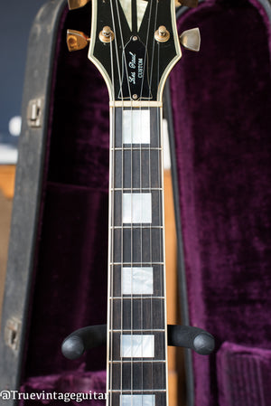 Pearl block fretboard markers, Vintage 1974 Gibson Les Paul Custom Cherry Sunburst