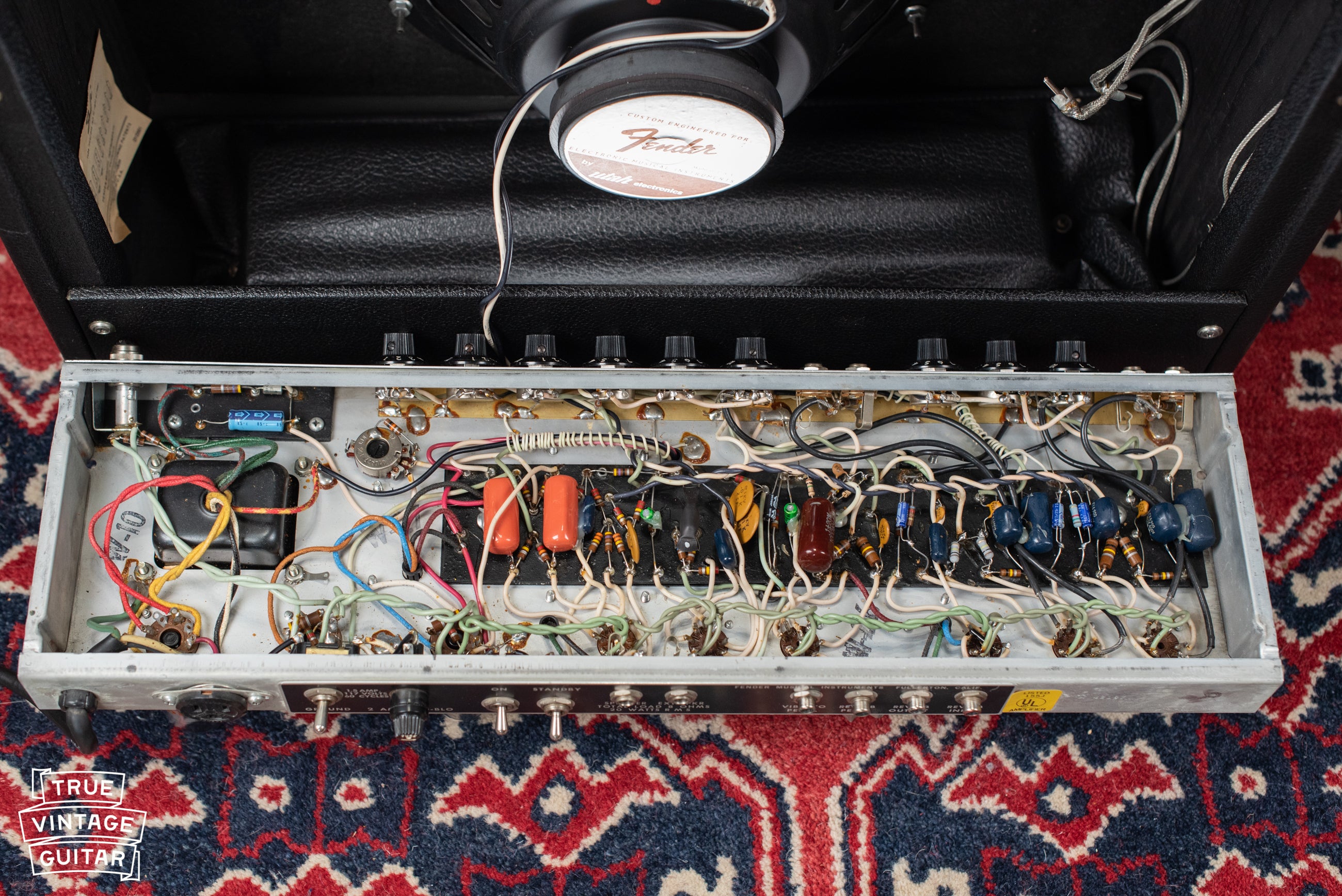 Chassis, circuit board, 1975 Fender Deluxe Reverb