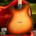 Back of body, flame Maple, Vintage 1976 Fender Starcaster Sunburst guitar