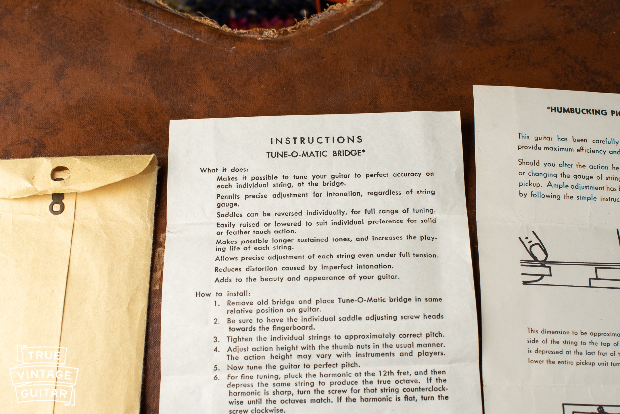 Vintage Gibson ABR-1 bridge adjustment instructions