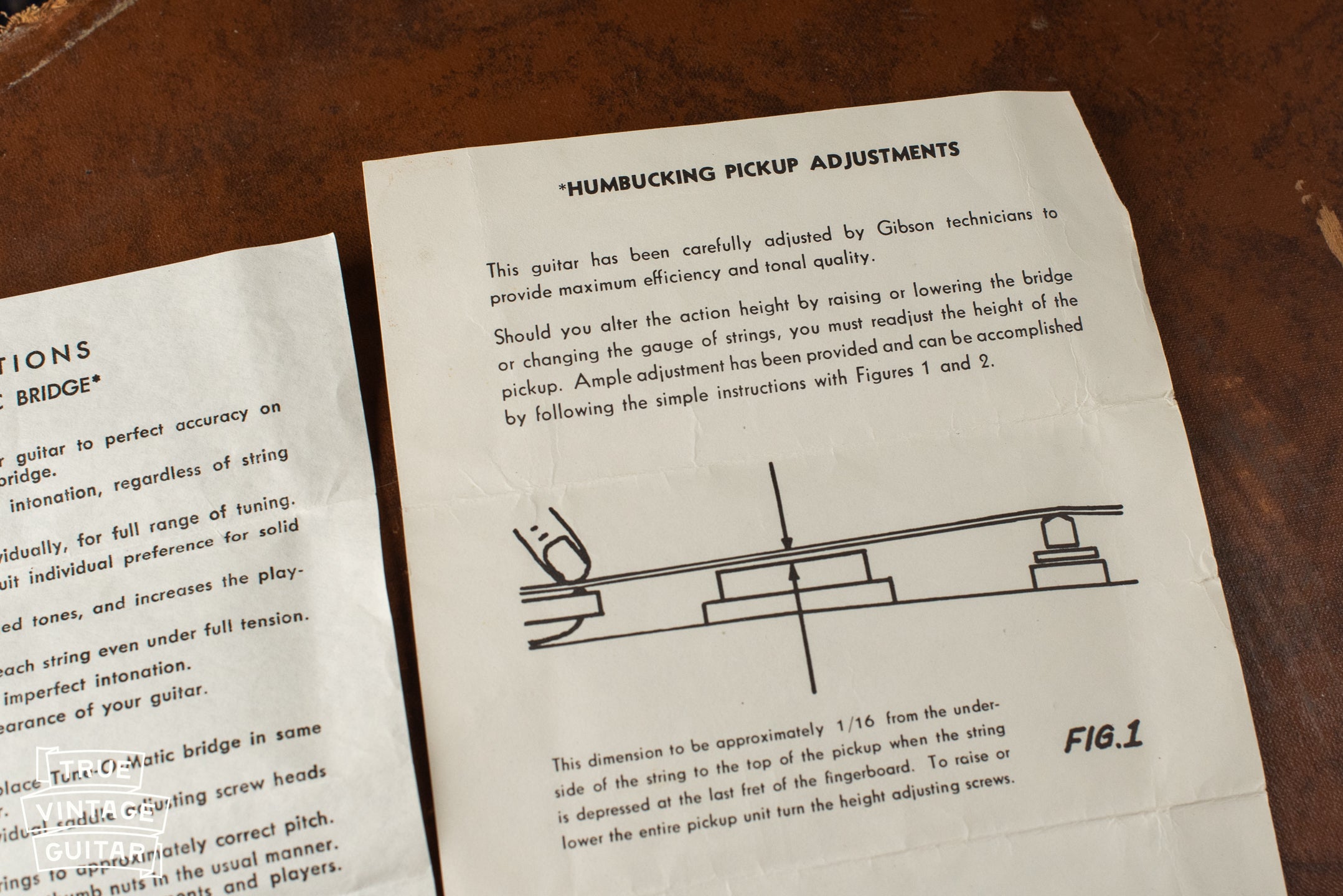 Vintage Gibson humbucker ajdustment instructions