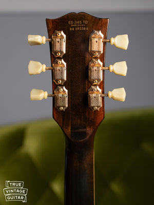 gold Gibson Deluxe Kluson tuners, 1976 Gibson ES-345 TD Sunburst