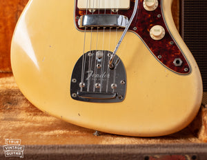 Patent pending tremolo tailpiece on Fender Jazzmaster 1961