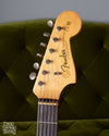 Fender Jazzmaster headstock with slab fretboard, spaghetti style logo