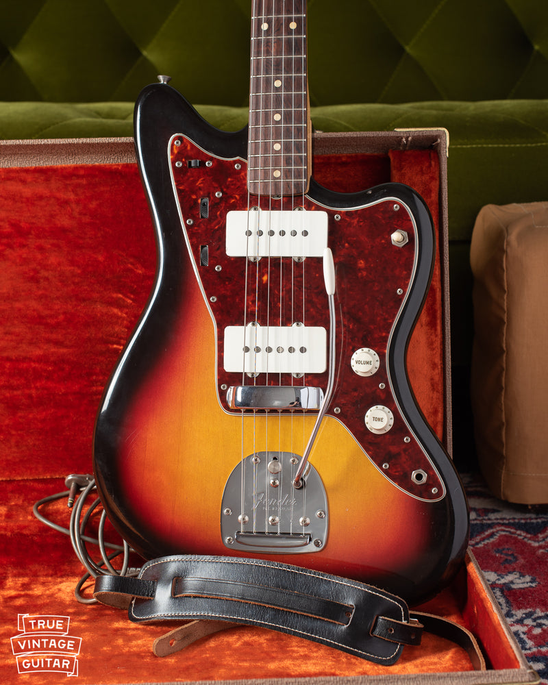 Back of body of 1963 Fender Jazzmaster guitar