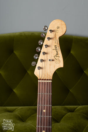 Fender Jazzmaster 1963 headstock, spaghetti logo