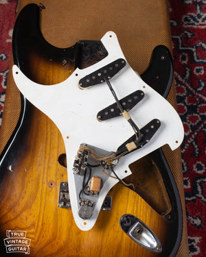 Electronics under pickguard of 1954 Fender Stratocaster