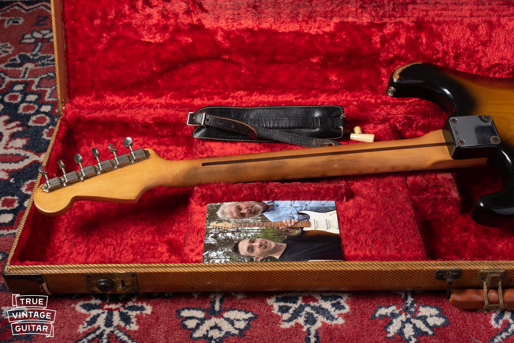 Back of neck with finish wear on 1954 Fender Stratocaster