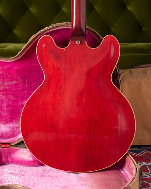 Back of Gibson ES-345 Red vintage 1960 guitar 