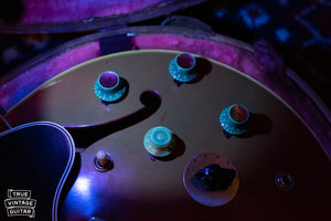 Original knobs glow under black light 1960 Gibson ES-345 guitar