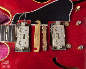 Original PAF pickups, gold stop bar, and gold ABR-1 no wire bridge on Gibson ES-345 1960