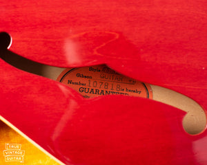 Orange label of Gibson ES-335 1963