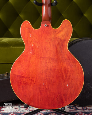 Back of body of Gibson ES-335 1966 faded cherry red