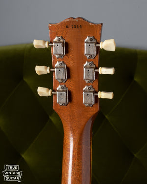 Back of headstock with single line Kluson tuner 1956 Gibson Les Paul goldtop