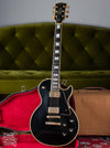 Gibson Les Paul Custom 1974, vintage black electric guitar with large pearl inlays