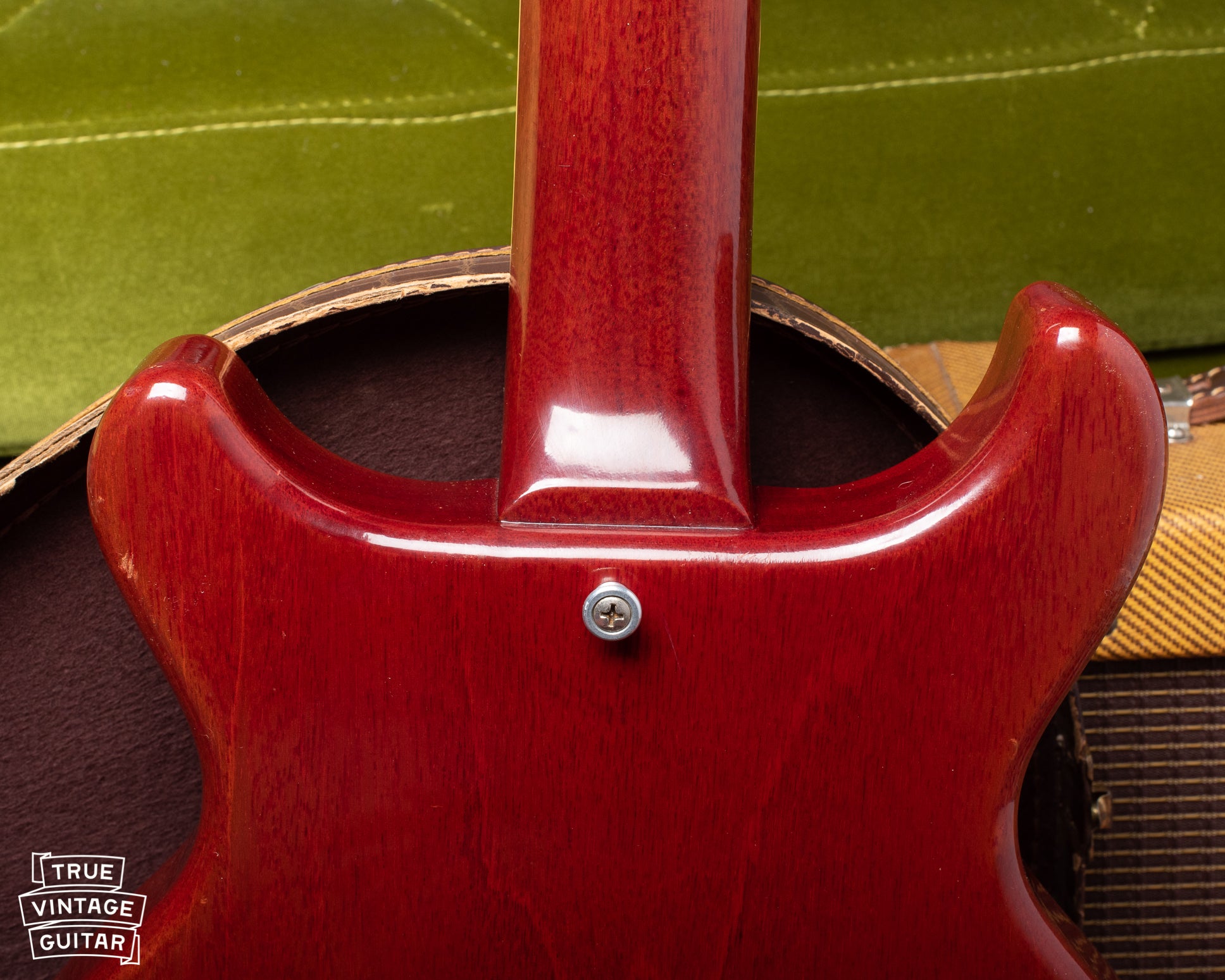 Neck heel of Gibson Les Paul Special 1960