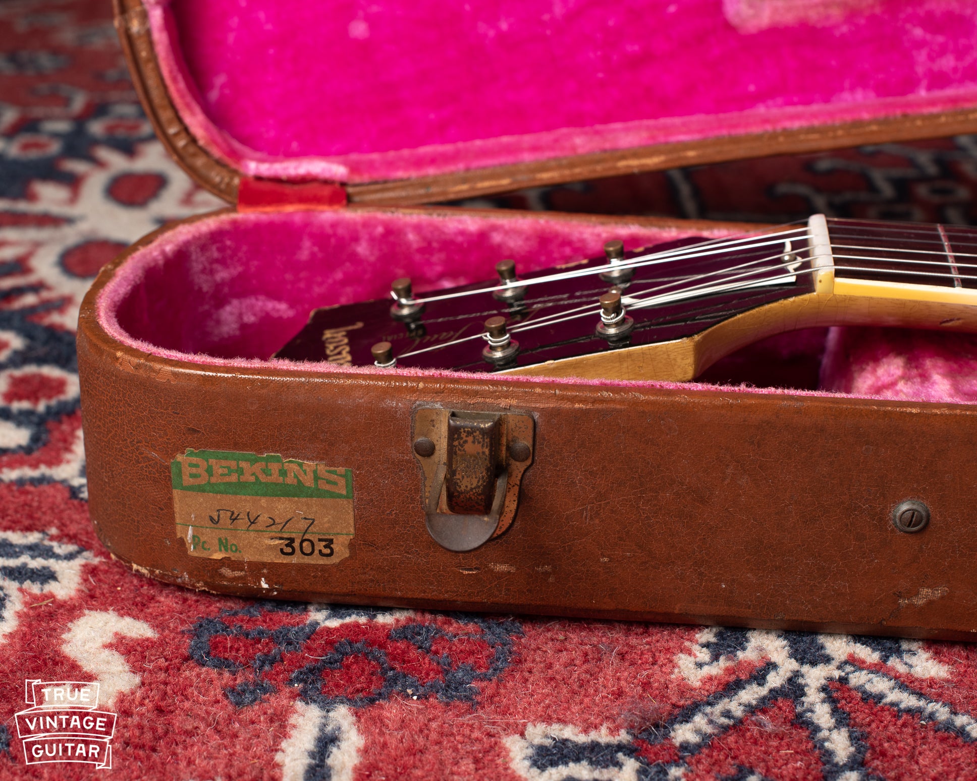 Bekins sticker on Gibson Les Paul Special 1956